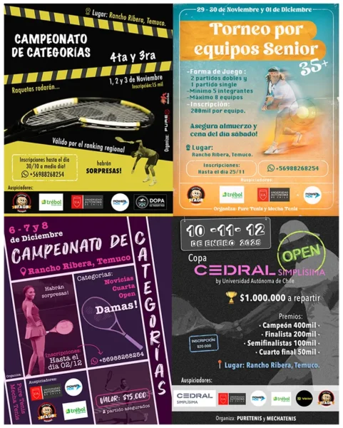 banner referente a calendario de campeonatos de tenis en temuco