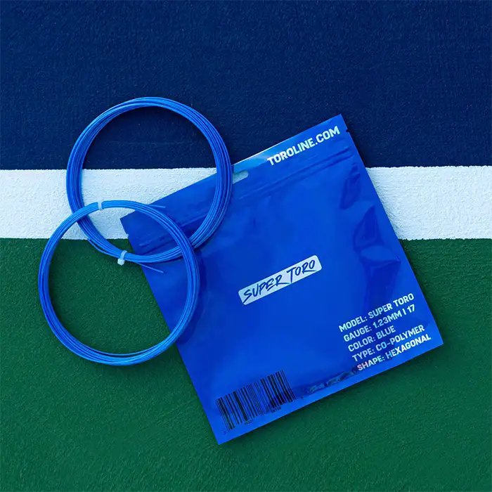 cuerda de tenis toroline, modelo super toro, cuerda de tenis para spin