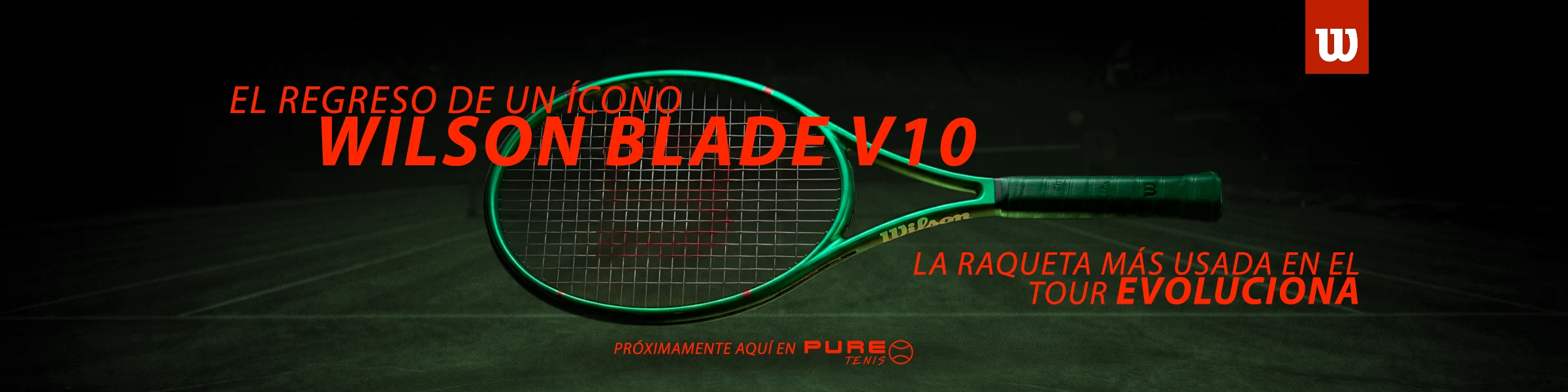 Raqueta de tenis Wilson Blade V10 2026 color Championship Green lanzamiento próximamente