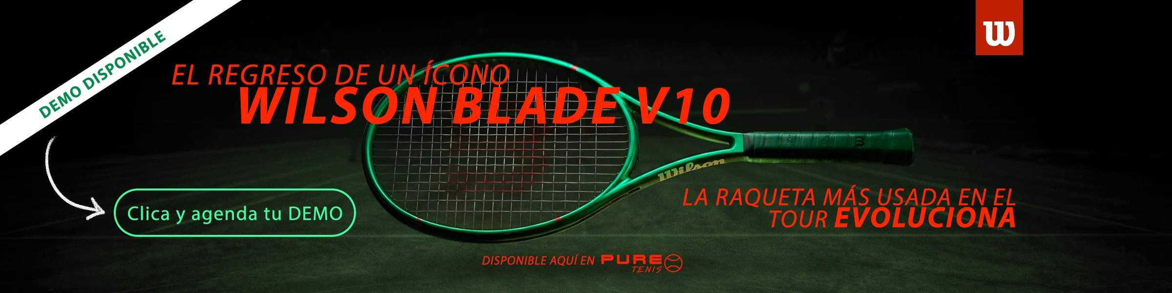 Raqueta de tenis Wilson Blade V10 2026 color Championship Green lanzamiento próximamente
